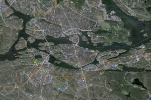 Stockholm from a Google Earth perspective. 